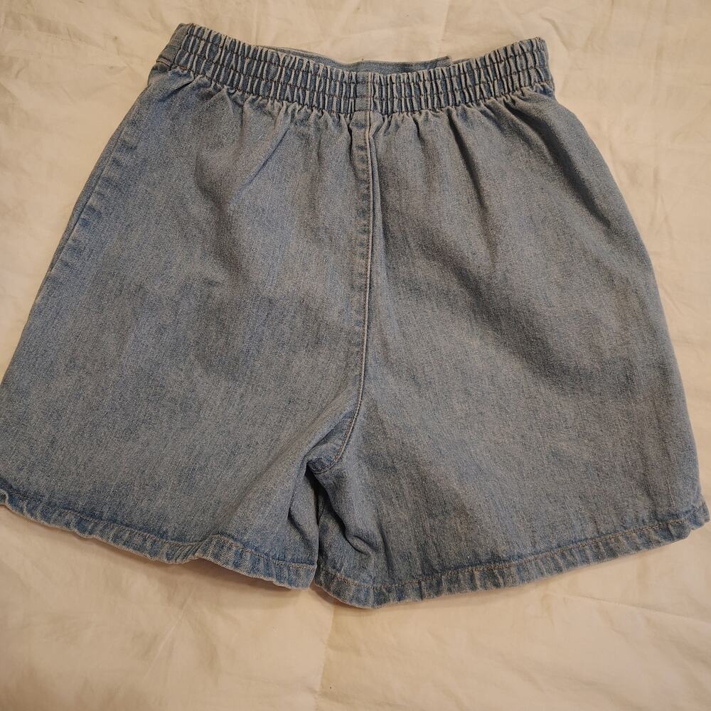 Lands' End Denim Skort girls sz 14 Light Wash Wrap Front Nautical Shorts Skirt - Picture 9 of 13